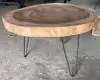  Product image 9 of the product “Low natural wood table round from suar with metal legs 